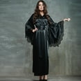 thumbnail image 3 of Lindreshi Lingerie Sets for Women Women Lace Satin Kimono Long Robe Bathrobe Lingerie Sleepwear Belt Pajamas, 3 of 8