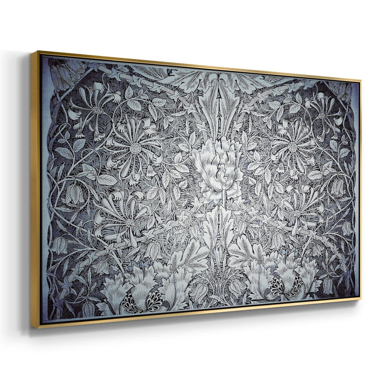 Vintage Abstract Print-LV Framed in Gold Wood Gallery Wrapped Canvas 27 in. x 41 in.