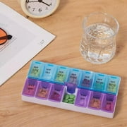 Large Pill Organizer 2 Times a Day, Weekly Pill Box 2 Per Day, AM PM Pill Case, Pill Container 7 Day, Vitamin Case Twice a Day