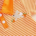 thumbnail image 5 of VNKIDY Baby Boys 2 Piece Polo Outfit Short Sleeve Stripe Polo Shirt With Bunny Carrot Embroidery Matching Loose Fit Shorts For Daily Wear Orange 0-6 months, 5 of 9