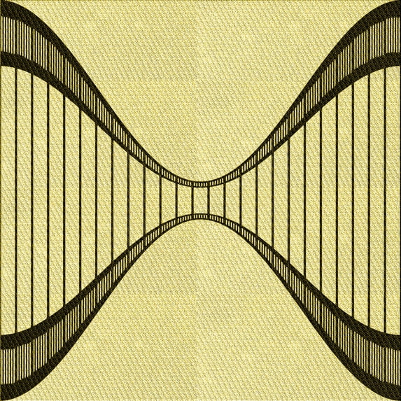 Ahgly Company Machine Washable Indoor Square Transitional Sun Yellow Area Rugs, 8' Square