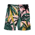 thumbnail image 4 of JUUYY Men's Fashion 3D Hawaiian Print Shorts Drawstring Elastic Waist Pockets Short Pants Summer Casual Loose Comfortable Holiday Beach Plus Size Shorts Multicolor XL, 4 of 5