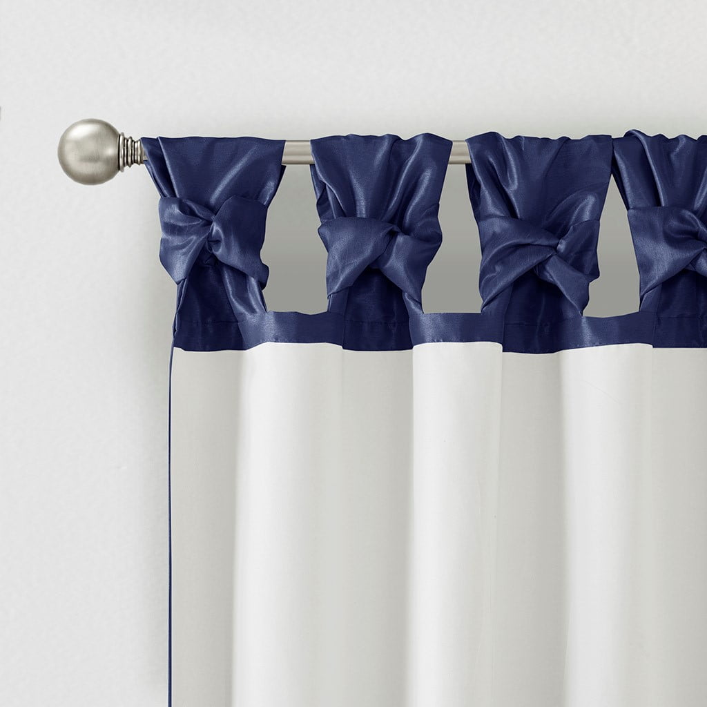 Twist Tab Lined Window Curtain Panel Navy 50"x84"