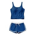 thumbnail image 4 of DHFJKG Tankini Swimsuit Women Two Piece Athletic Swimwear Loose Fit Tank Top With Drawstring Swim Shorts Trendy Beachwear, 4 of 5