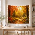 thumbnail image 5 of Winding Dirt Trail in Autumn Forest, Peaceful Rustic for Nature Lovers, Scenic Woodland Wall Art, Thanksgiving Gift, Tapestry Wall Hanging for Bedroom and Living Room, 5 of 7