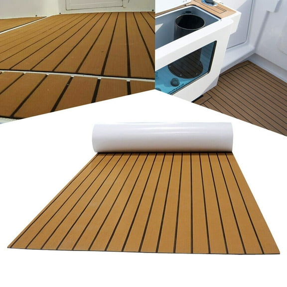 Deluxe EVA Foam Boat Faux Teak Decking Yacht Sheet Marine Flooring Mat 106X35In