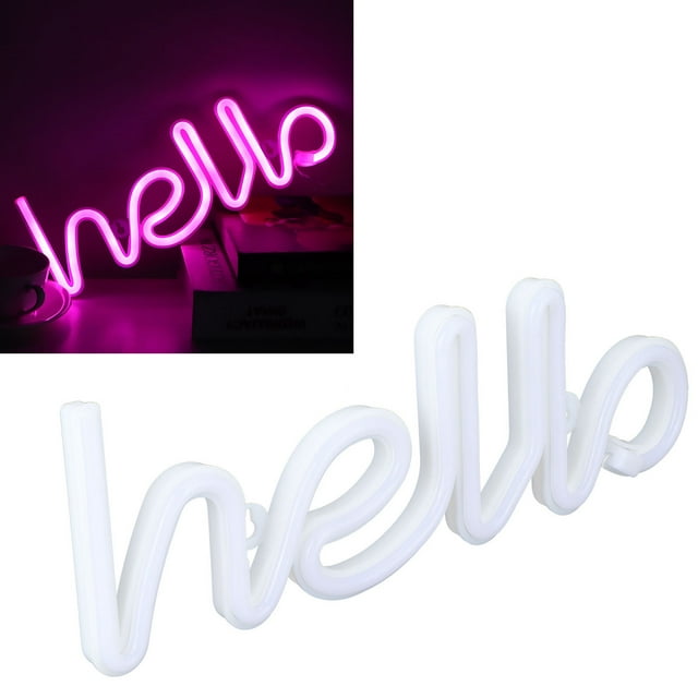 Neon Sign For Wall Deco, Dual Power Supply Neon Light Led Neon Signs For Hello Letters ,Blue,Purple