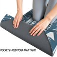 thumbnail image 3 of Blue Geometric Triangle Arrow Pattern Hot Yoga Mat Towel Non Slip for Hot Yoga - Quick-Drying Yoga Mat Cover with 4 Corner Pockets with Travel Bag - Hot Yoga Towel Non Slip 74"x26", 3 of 6