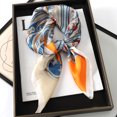 thumbnail image 1 of Bufanda cuadrada de seda 2023 de marca de lujo para mujer, banda para el pelo de gato para el cuello, Hijab de playa, Bandana para la cabeza, Foulard femenino de 70cm, 1 of 5