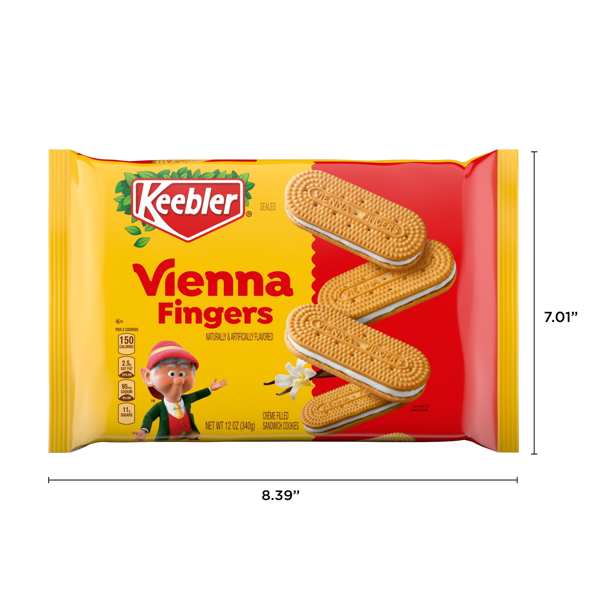 Keebler Vienna Fingers, Sandwich Cookies with Crème Filling, 12 oz