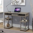 thumbnail image 2 of Pemberly Row Modern Writing Desk in Ice Off-White Wood Finish, 2 of 7