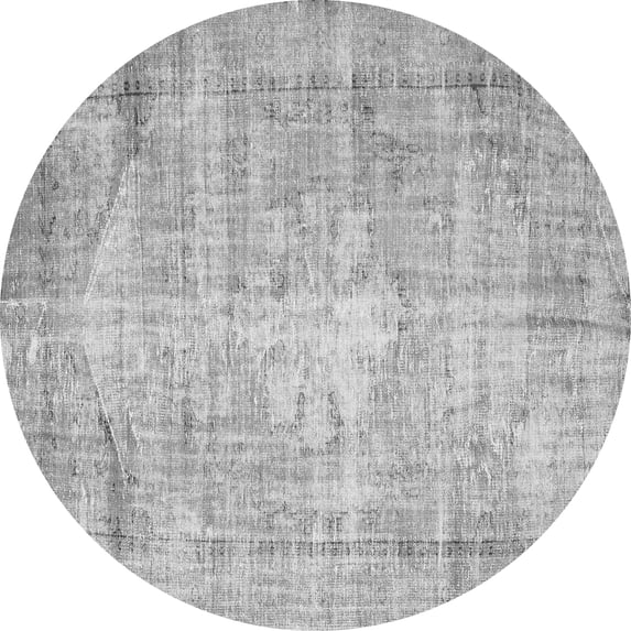Ahgly Company Indoor Round Abstract Gray Contemporary Area Rugs, 8' Round