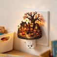 thumbnail image 3 of Halloween Plug In Night Light with Ghost and Pumpkin Design - Decorative Wall Lamp for Bedroom, Bathroom, Hallway and Holiday Home Decor, 3 of 4