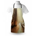 thumbnail image 3 of Landscape Apron Forest with Serene Giant Tree Body in the Foggy Forest Yosemite Mist Woodland Print, Unisex Kitchen Bib Apron with Adjustable Neck for Cooking Baking Gardening, Brown, by Ambesonne, 3 of 3