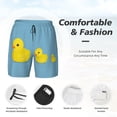 thumbnail image 6 of Picia Cute Ducky pattern Mens Swim Trunks with Compression Liner Stretch Beach Shorts Quick Dry with Zipper Pockets No-Chafing Board Shorts-3X-Large, 6 of 9