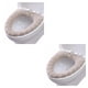 thumbnail image 3 of Bewildely 1 unidad de calentador y grueso para baño, cubierta de asiento de inodoro de tela lavable y estirable, almohadillas para Closestool, beige 2piezas Bewildely CBP054619, 3 of 6