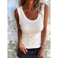 thumbnail image 5 of Womens Sleeveless Square Neck Tank Tops Racerback Workout Top Ribbed Knit Slim Casual Clothes White XXL, 5 of 7