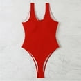 thumbnail image 4 of Sngxgn Women's Vintage Padded Push up Swimsuits Tummy Control Bathing Suits Swimwear(RD1,L), 4 of 7