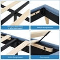 thumbnail image 6 of Huisuilinss Twin Size Bed Frame,Upholstered Bed Frame,Full Bed Frame,Platform Bed Frame With Velvet Scallop Headboard,No Box Spring Needed,Wooden Slats,Noise Free For Girls Boys, 6 of 8