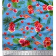 thumbnail image 1 of Soimoi Crepe Silk Fabric Tropical Leaves,Floral & Flamingo Bird Print Fabric by Yard 42 Inch Wide, 1 of 1