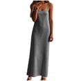 thumbnail image 4 of Tqcoqu Cotton Linen Sundress for Women,Summer Sleeveless Casual Loose Maxi Dress,Lightweight Beach Vacation Cami Dresses,Gray Women's S-XXL, 4 of 9