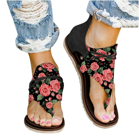

Women s Printing Zipper Casual Vacation Open Toe Pinch Toe Flat Beach Sandals