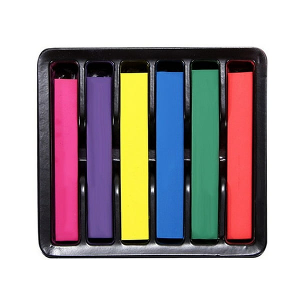 Fiudx Set de Tizas para El Cabello, Color Temporal Vibrante, 6 Tonos Brillantes para Un Peinado Divertido, Fácil Aplicación para Looks Creativos, Perfecto para Fiestas o Uso Diario, Apto para Unisex.