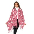 thumbnail image 2 of Women Winter Scarves Fashion Pashmina Shawl Wraps Long Blanket Scarf for Fall Spring Red Doodled Hearts, 2 of 10