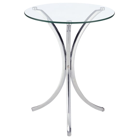 Eloise Round Glass Top Accent Side Table Chrome