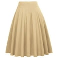 thumbnail image 2 of Gubotare Womens Skirts Women's High Waist A-Line Pockets Skirt Skater Flared Midi Skirt,Khaki M, 2 of 7