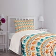 thumbnail image 5 of Ambesonne Animal Quilted Bedspread Set 2 Pcs, Exotic Geometric Art, Twin Size, Turquoise Orange Cream, 5 of 6