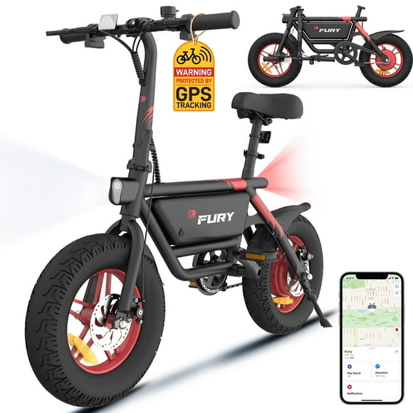 Gyrocopters Fury Vélo Électrique à Pneus Larges / Autonomie jusqu'à 58 km / Batterie 216 Wh / Vitesse 25 Km/h / Moteur de Pointe 400 W / Homologué UL-2849 / Vélo Électrique pour Adultes/jeunes
