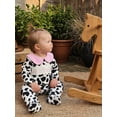 thumbnail image 4 of BemeyourBBs Western Baby Girl Cowgirl Outfit Newborn Hosptial Coming Home Outfits Infant Footed Romper Doll Collar Boots Cow Print Long Sleeve Footie Jumpsuit Fall Winter Spring Clothes, 4 of 9