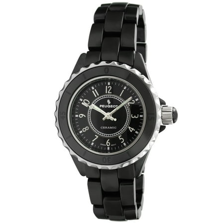 Peugeot Women's Swiss Ceramic Black Sport Bezel Watch