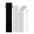 thumbnail image 1 of Reusable Metal Straws Set Eco-Friendly Stainless Steel Drinking Straws with 2 Cleaning Brushes, 1 of 7