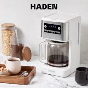 Haden Generous Brew 14 Cup Programmable Digital Coffee Maker, Ivory/Chrome