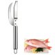 thumbnail image 1 of Cuchillo para descamación de pescado de acero inoxidable, corta, raspa y excava fácilmente, cepillo para limpiar pescado en la cocina, 1 of 7