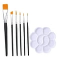 thumbnail image 2 of Juego de 6 pinceles para pintar rostro, bandeja de pintura, paleta incluida para niños y adultos, pinceles profesionales para artistas, uñas, rock,, 2 of 8