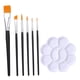 thumbnail image 2 of Juego de 6 pinceles profesionales para pintura facial, para corporal, maquillaje, bandeja de pintura y paleta para detalles de uñas al óleo., 2 of 9
