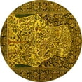 thumbnail image 1 of Ahgly Company Indoor Round Persian Yellow Traditional Area Rugs, 6' Round, 1 of 4