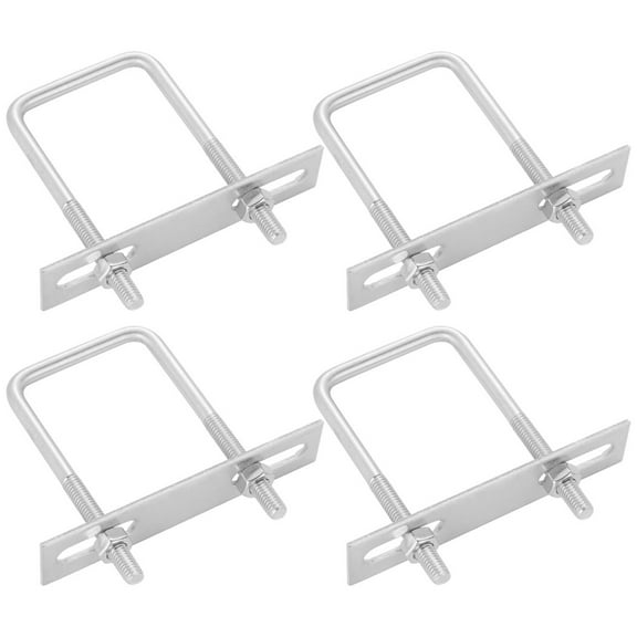 4Pcs Square U-Bolts, Stainless Steel Square Bend U Bolts with Nuts and Frame Plates for Automobiles Trailers, Ski Boats, Sailboat Trailers(0.24" D x 2.56" W x 3.15" L)