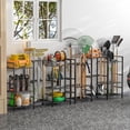 thumbnail image 6 of 6-Tier Garden Tool Organizer for Outdoor Storage, Yard Tool Rack for Garage Organization and Storage, Holds 90 Long-Handled Tools, Sturdy Steel Tool Holder with 3 Hooks, 44.96"W x 11.89"D x 31"H", 6 of 6