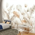 thumbnail image 2 of Peel and Stick Wallpaper Tropical border Beige watercolor exotic leaves Modern Art Wall Mural Decor Self Adhesive and Removable 100in x 144in, 2 of 8