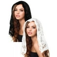 thumbnail image 4 of Bride Veil Mantilla Lace Head Covering Wedding Hair Covering White Wedding Veil Headscarf Short Veil, 4 of 9