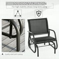 thumbnail image 5 of Outsunny Outdoor Glider Chairs, Swing Chair with Breathable Mesh Fabric, Curved Armrests and Steel Frame for Porch, Garden, Poolside, Balcony, Black, 5 of 9