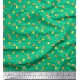 thumbnail image 1 of Soimoi Green Modal Satin Fabric Rose Floral Decor Fabric Printed Yard 42 Inch Wide, 1 of 3