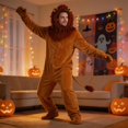 thumbnail image 5 of Adult Lion Costume,Halloween Plush Jumpsuit with Hood,Mane,Tail and Mittens,Full Body Animal Cosplay Outfit for Costume Party, 5 of 6