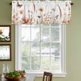 thumbnail image 3 of Orange Botanical Curtain Valances for Windows, Kitchen Valance Window Treatments Panel 2 Pack, Butterfly Autumn Farmhouse Flowers Rod Pocket Short Curtains for Bathroom Bedroom 42 x 12 Inch, 3 of 8