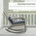 thumbnail image 3 of Outsunny Outdoor Wicker Adirondack Rocking Chair with Seat Cushion Pillow, 3 of 7