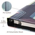 thumbnail image 3 of FORMRS 3 Ring Photo Album 4"x6" Self Adhesive Large Capacity PU Leather Cover, Cube Stripes, 3 of 8